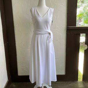 Pretty all white dress with belt.